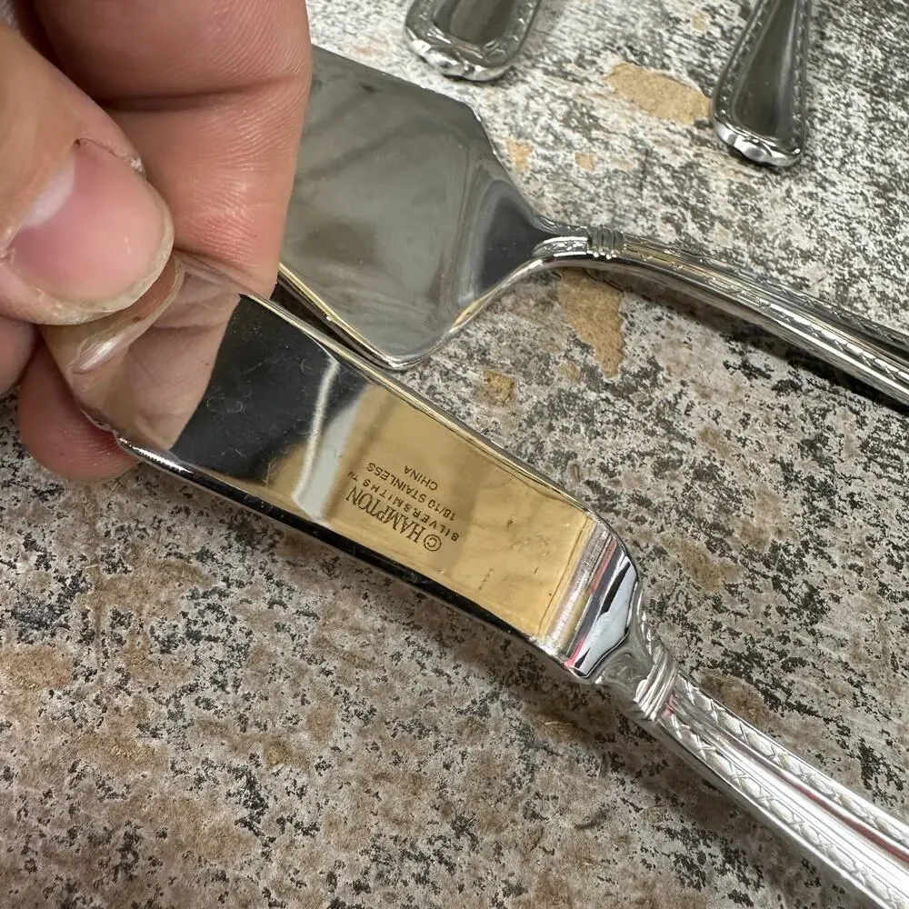 Hampton Silversmiths NOBILITY Cake, Ladle, bread‎ knife, Serving Set - Unique
